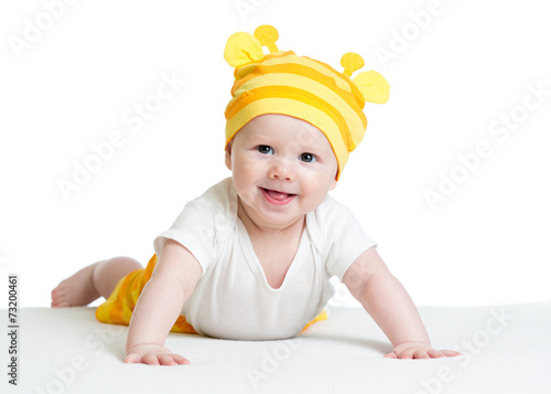 smiling baby boy weared funny hat