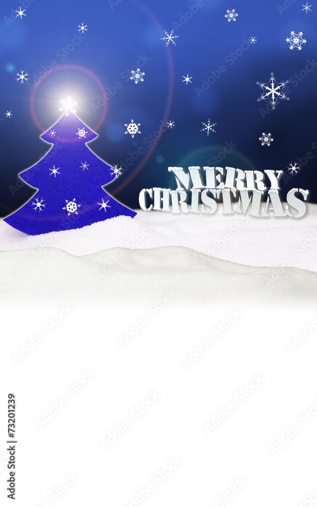 Naklejka Christmas background - Christmas Tree blue - Snow - Merry Christ