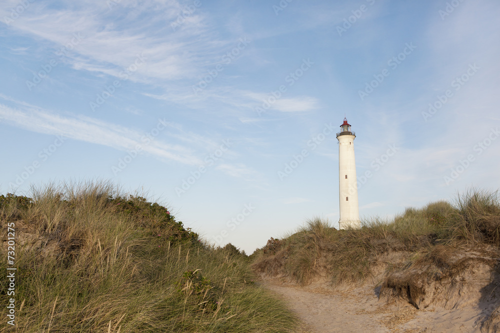 white lighthouse dunes