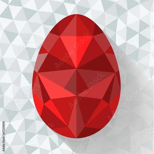 Flat design polygon of Easter egg. Vector illustration.