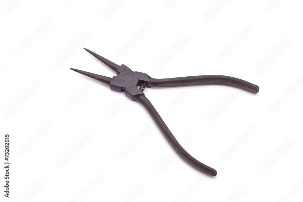 snap ring pliers on white background snap ring pliers on white background