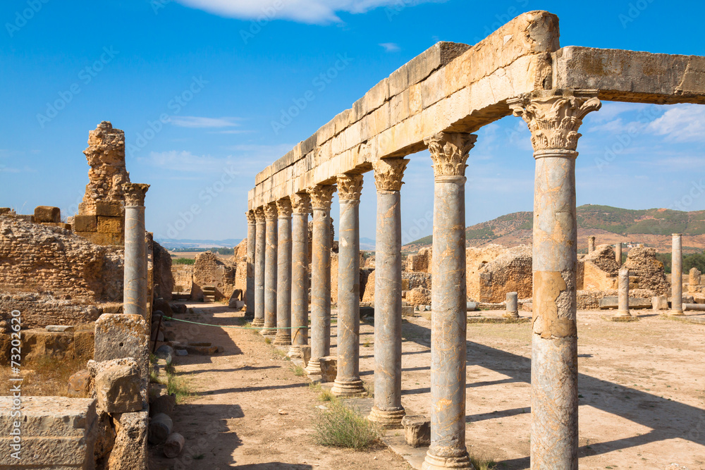 Ruins Roman Capitol Thuburbo Majus, Tunisia