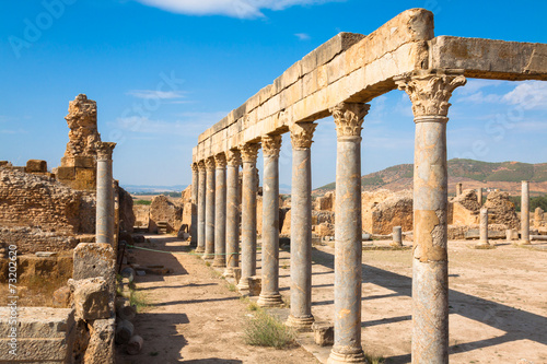 Obraz na płótnie Ruins Roman Capitol Thuburbo Majus, Tunisia w salonie