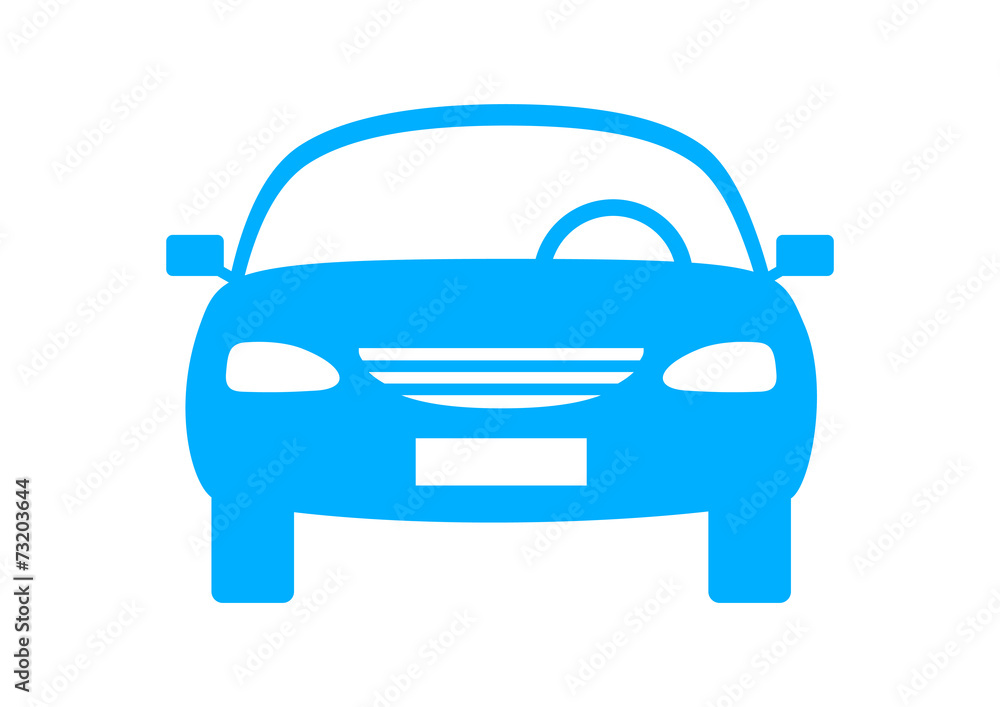 Blue car icon on white background