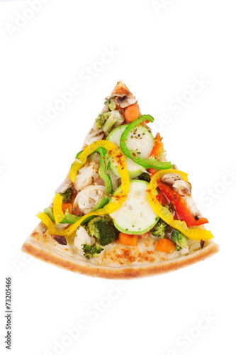 Italian pizza with zucchini, sweet peppers, broccoli,