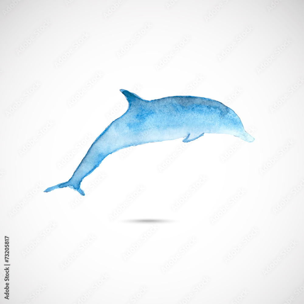 Obraz premium Watercolor dolphin
