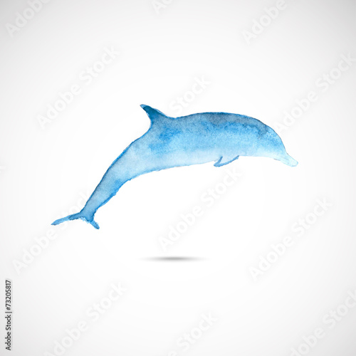 Watercolor dolphin