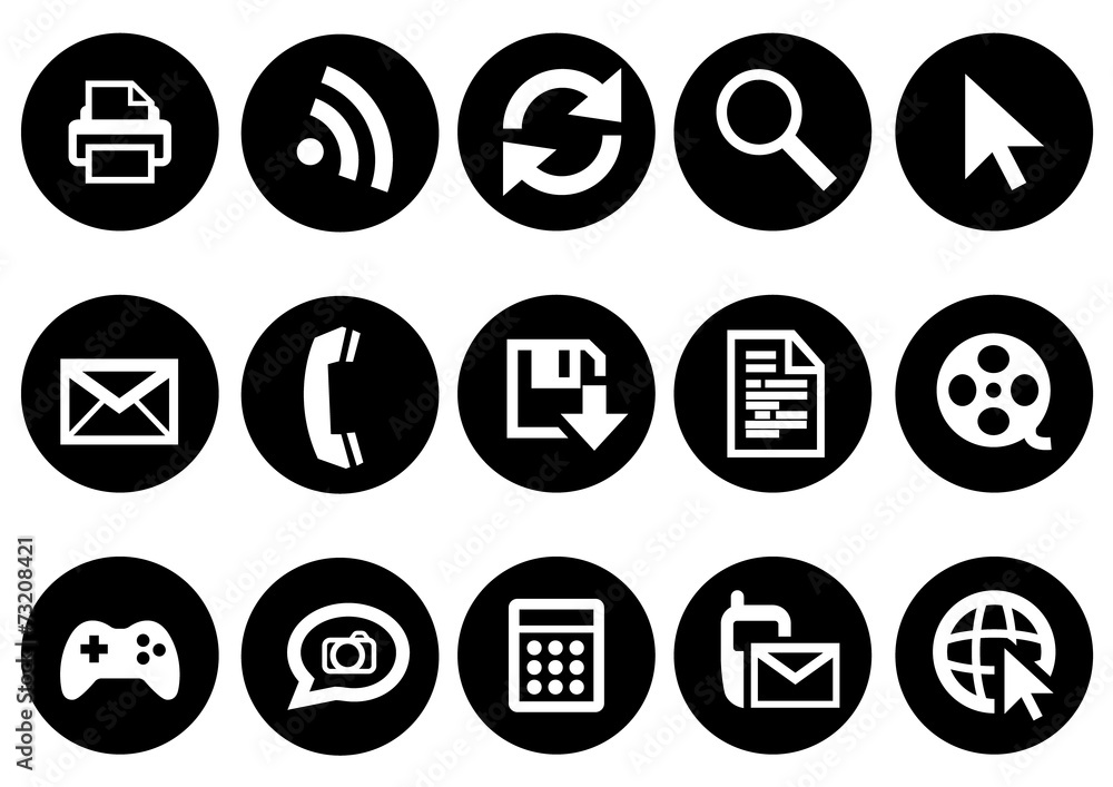 Modern communication icon set