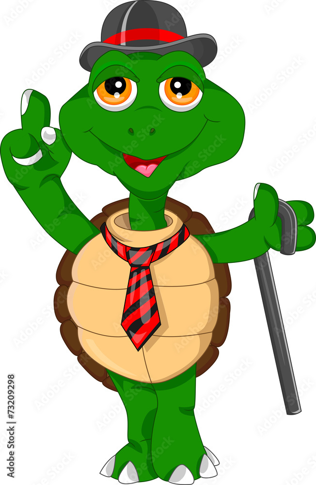 Obraz premium cute green turtle cartoon