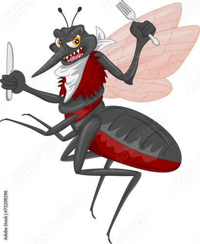 Mosquito cartoon ready to eat
