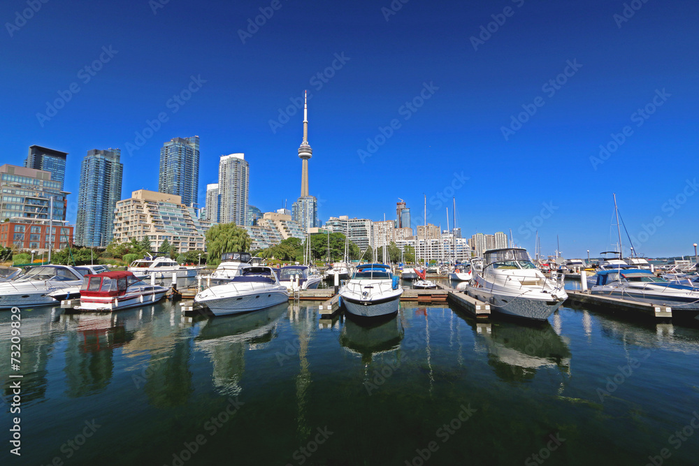 Toronto waterfront in the summer