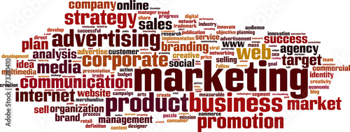 Marketing word cloud concept. Vector illustration