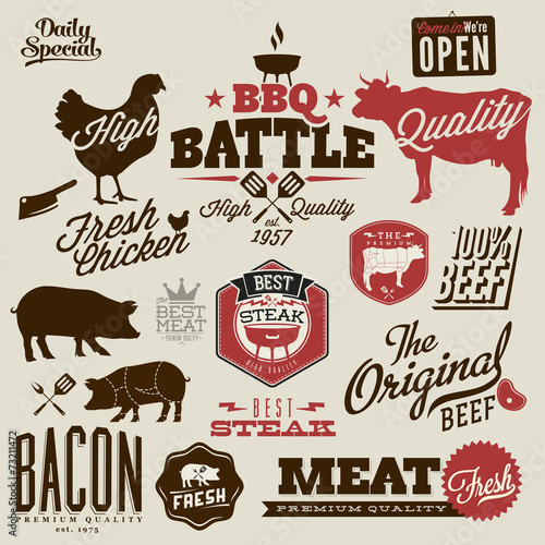 BBQ badges and labels