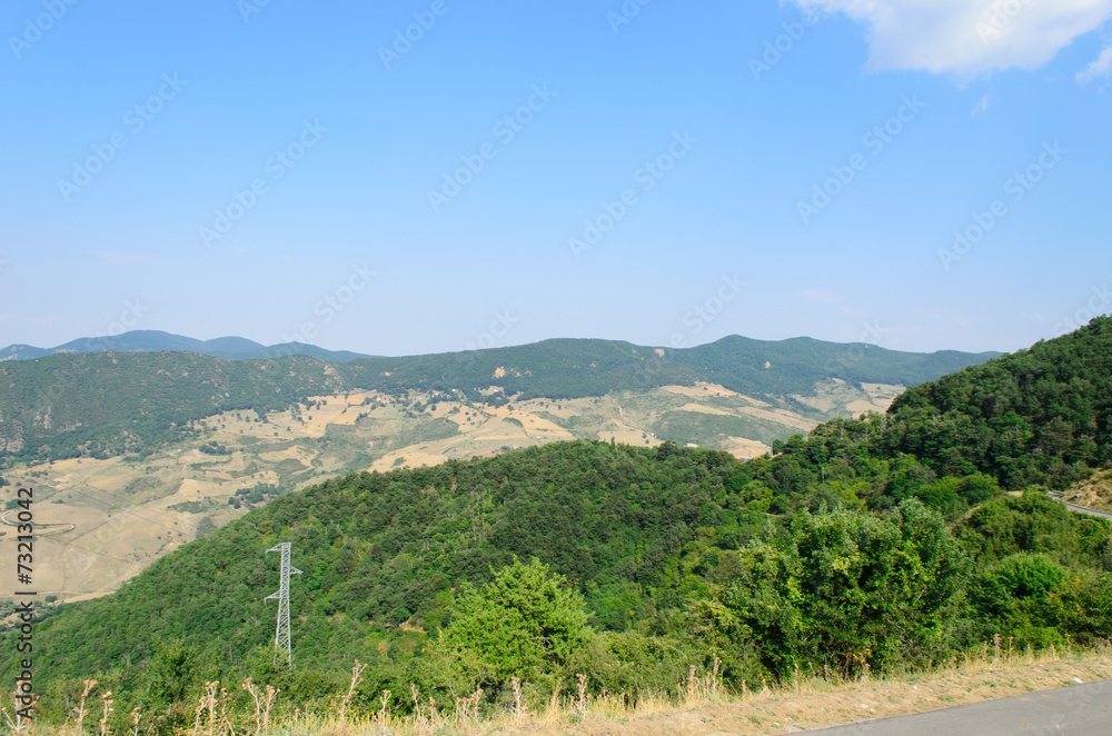 Mountain landscape in pietrapertosa on the road side