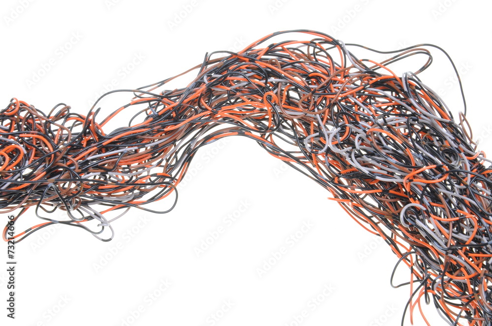 Cable network scraps isolated on white background Cable network scraps isolated on white background