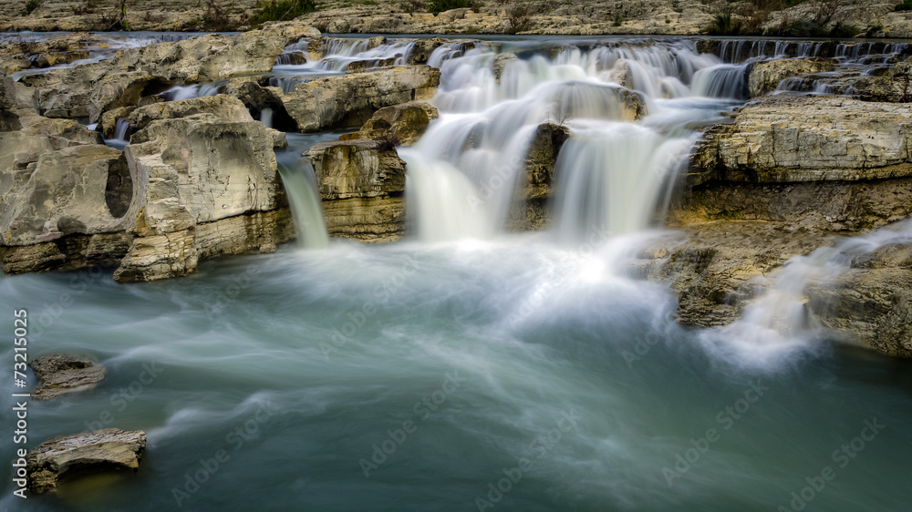 Obraz premium Sautadet waterfall - Ceze river (Gard, France)