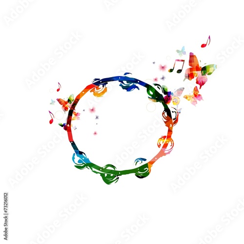 Obraz na plátně Colorful tambourine design