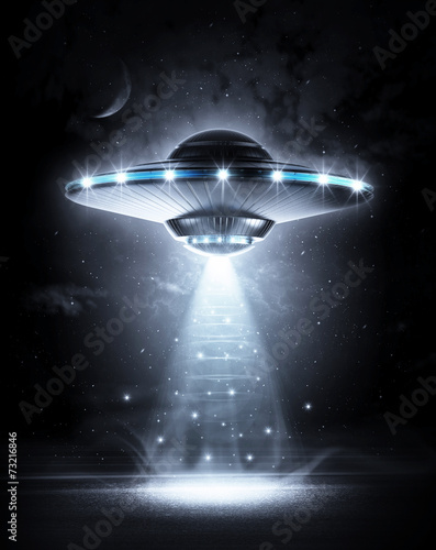 UFO in dark night