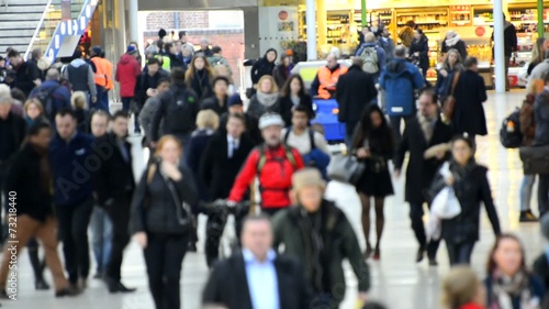 Wallpaper Mural commuters walking to work, crowd of people Torontodigital.ca