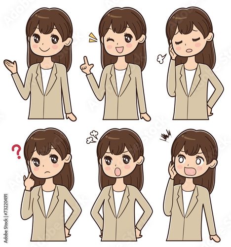 女性　表情セット