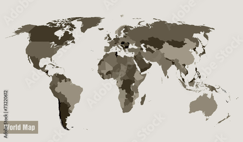 Fototapeta Naklejka Na Ścianę i Meble -  map of the world divided by country