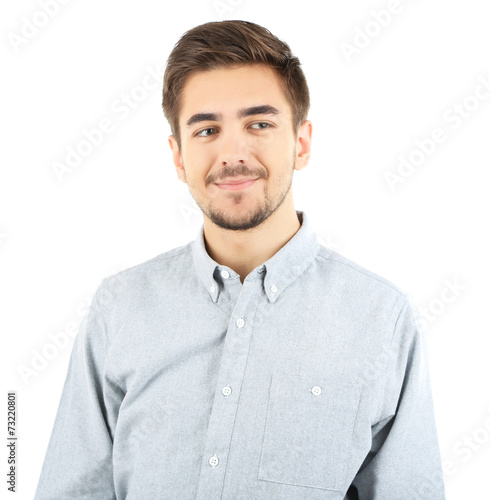 Handsome young man isolated on white