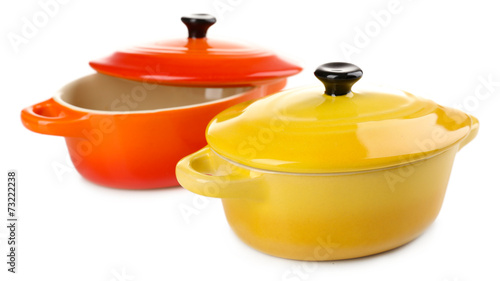 Ceramic pot. soup tureen isolated on white
