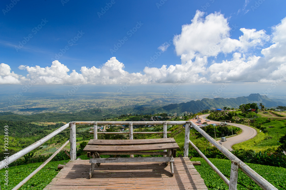 Road and the blue sky