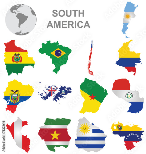 Flags of South America collection