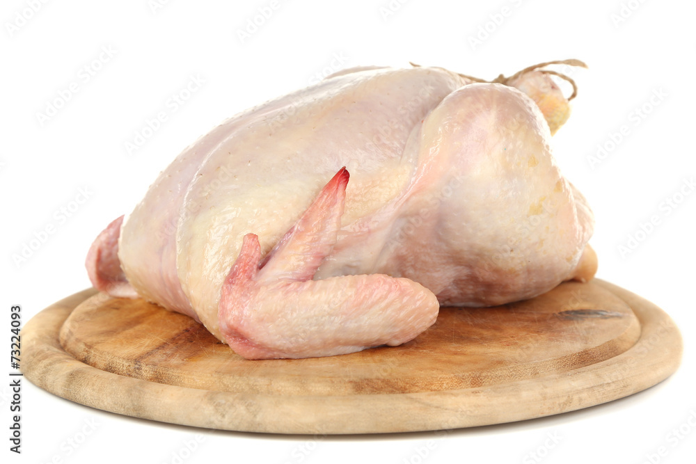 Raw chicken isolated on white