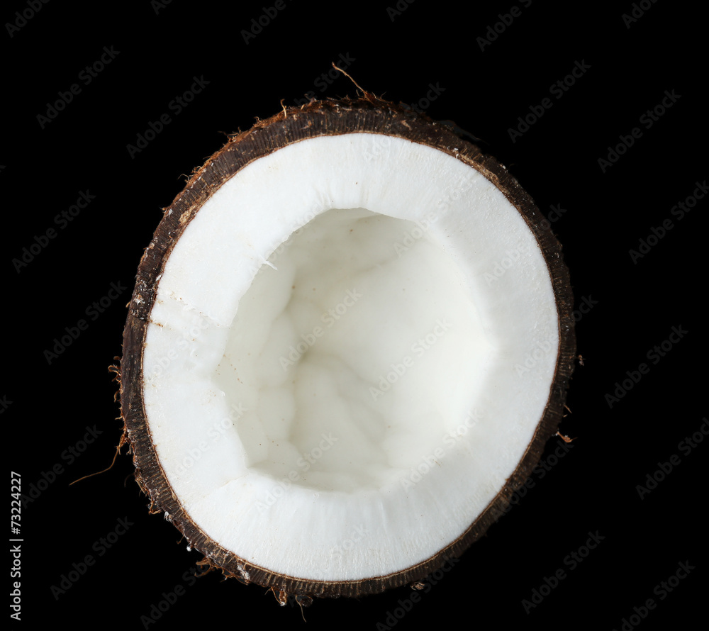 Coconut on black background Coconut on black background