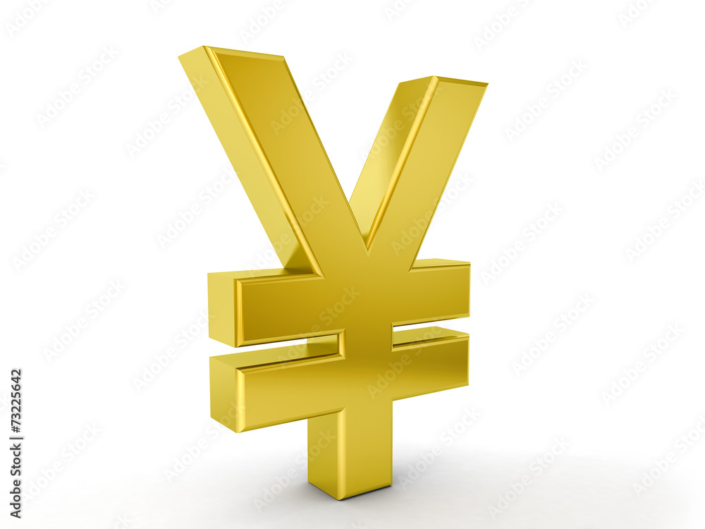 Obraz premium gold yen symbol