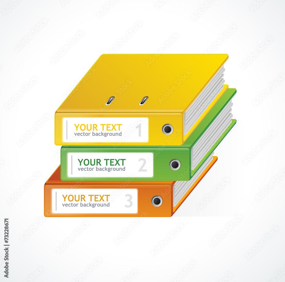 Binders Vector 123 infographics template Binders Vector 123 infographics template