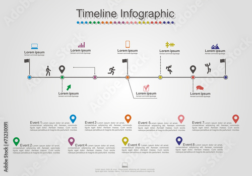 Infographics timeline element layout. Vector