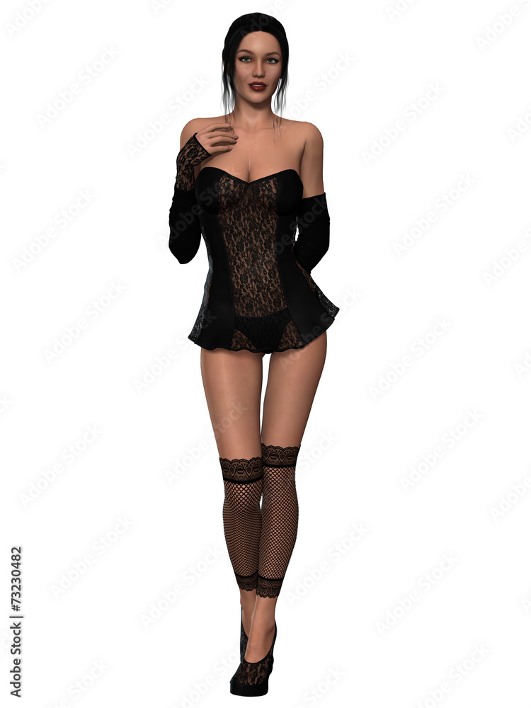 Fototapeta premium Sexy young girl in sexy lingerie