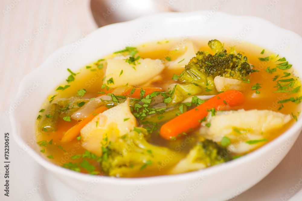 Fresh vegetable soup