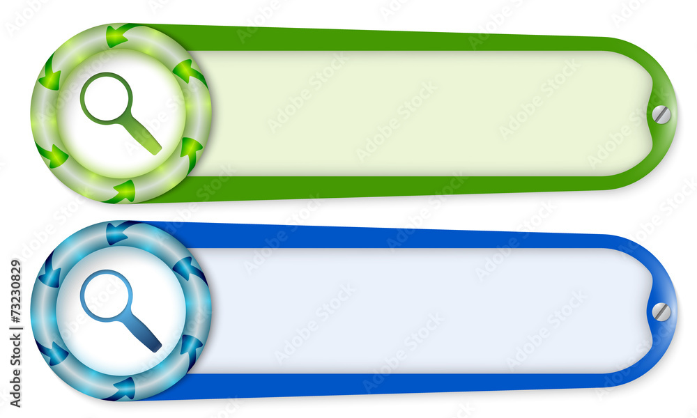set of two buttons with arrows and magnifier set of two buttons with arrows and magnifier