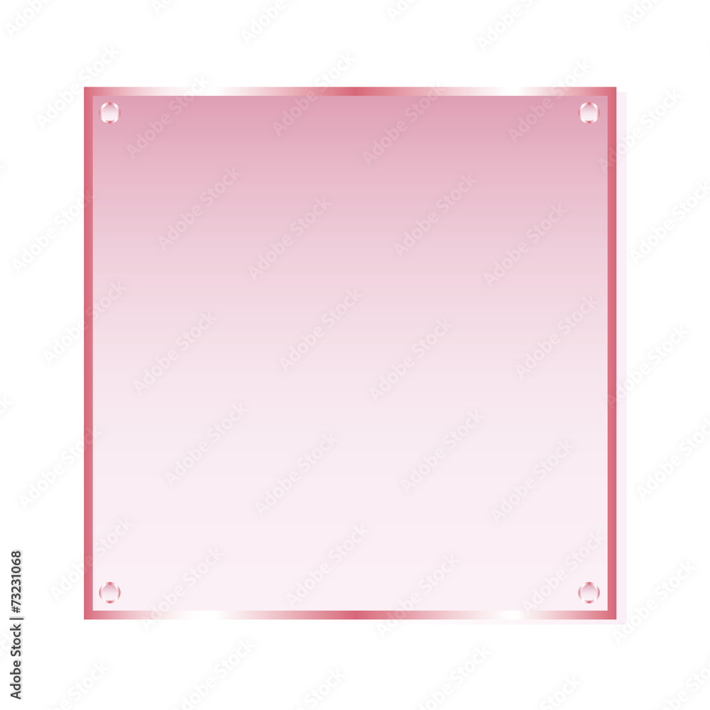Sticker pink glass vector isolated object Sticker pink glass vector isolated object