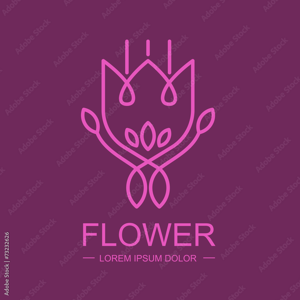 Abstract infinity flower symbol. Vector logo template. Design co