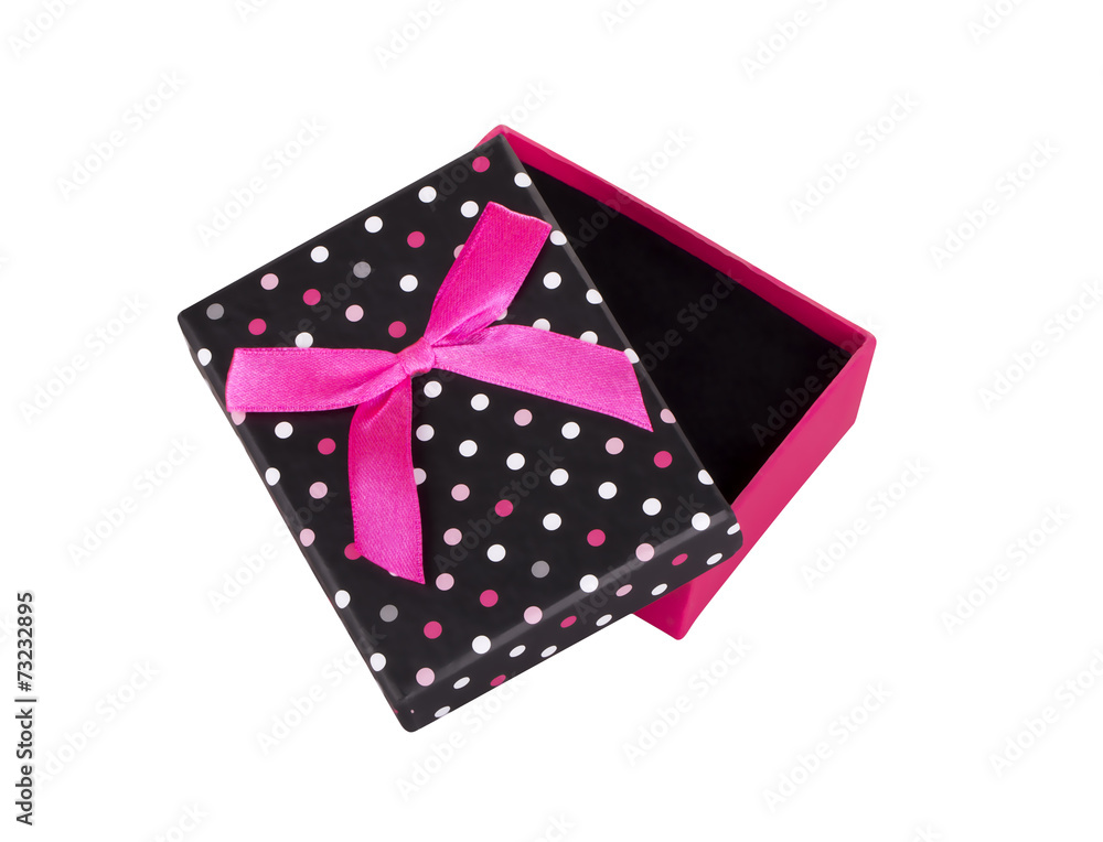 Gift box with bow isolated on white background Gift box with bow isolated on white background