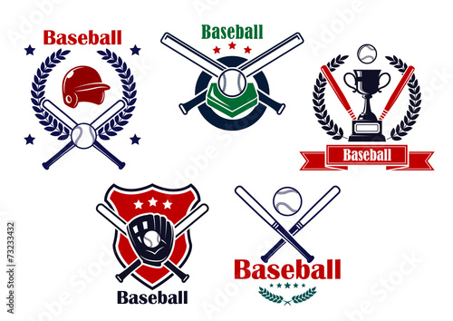 Colored Baseball emblems and badges