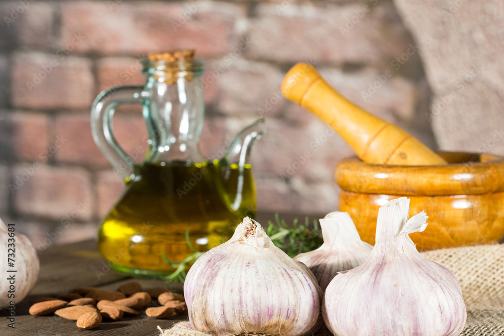 Garlic and mortar Garlic and mortar