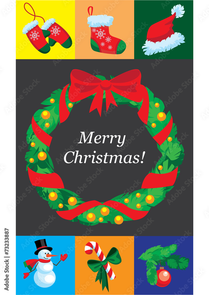 Christmas design template card. Vector background