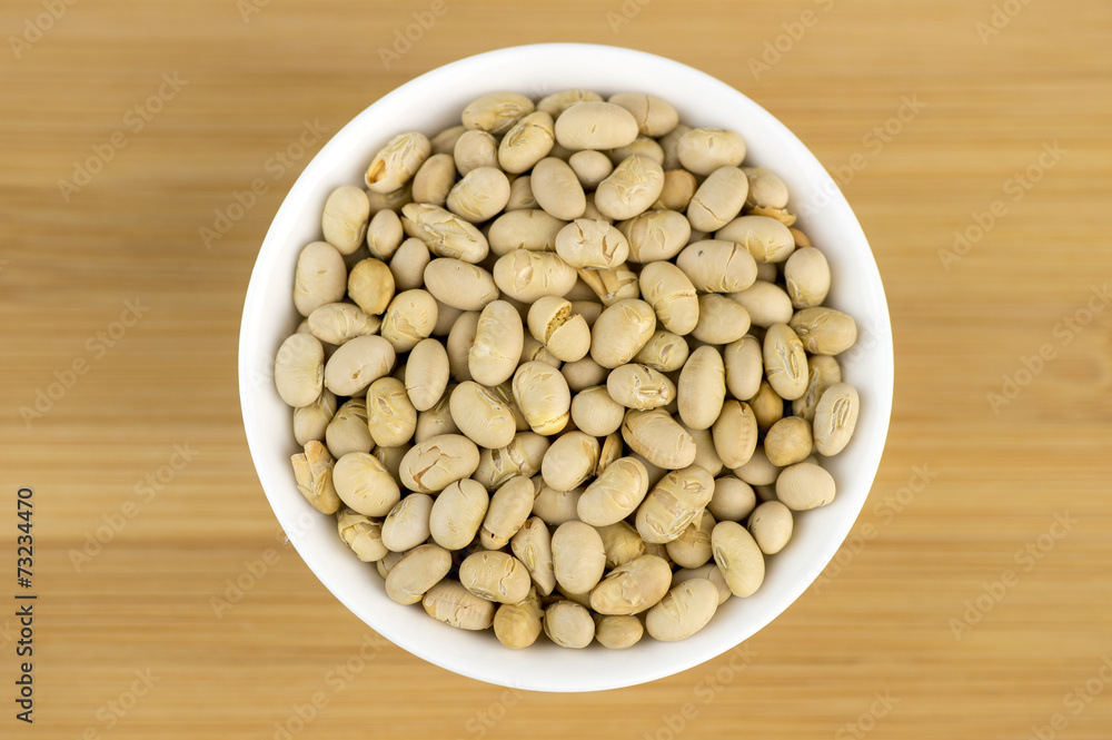 Aerial macro shot of roasted soybeans as nut snack Aerial macro shot of roasted soybeans as nut snack