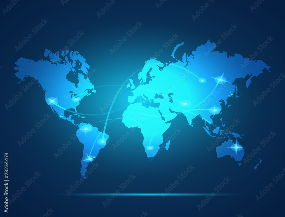 Obraz premium Ilustracja mapa świata