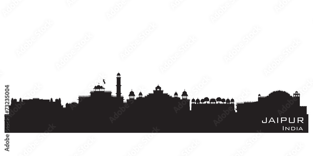 Jaipur India city skyline vector silhouette