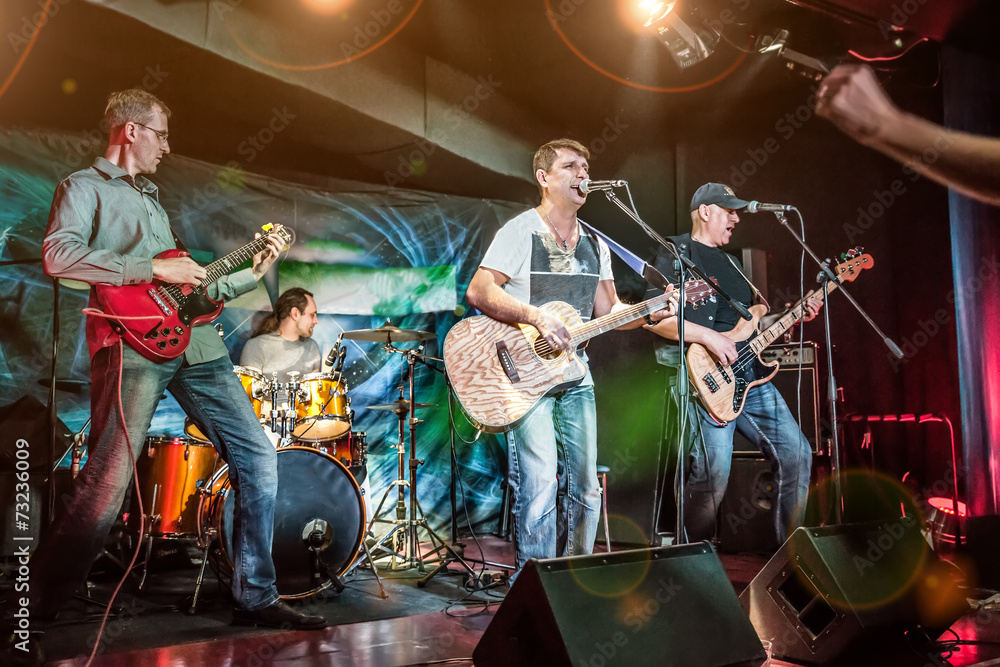 Fototapeta premium Band performs on stage