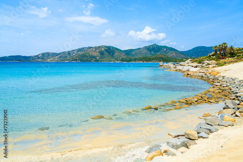 Fototapeta Naklejka Na Ścianę i Meble -  Turquoise sea water of Spiaggia del Riso beach, Sardinia island