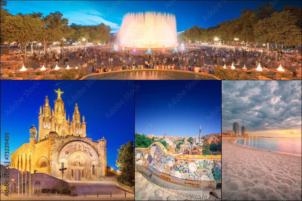Collage of beautiful Barcelona