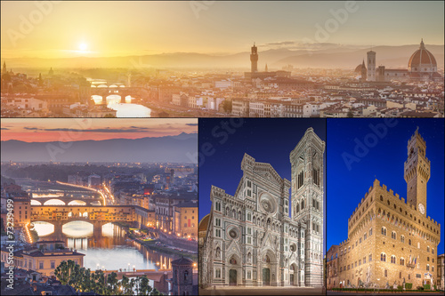 Fototapeta Naklejka Na Ścianę i Meble -  collage with images of Florence, Italy